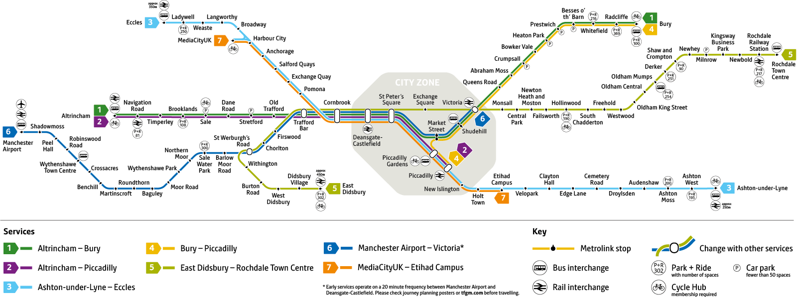 Greater Manchester - Tram Network Map